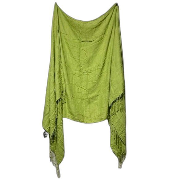 Pashmina Scarf Wrap Shawl Coverup by BIJOUX TERNER Bright Green 72 x 32 inches - Picture 7 of 14